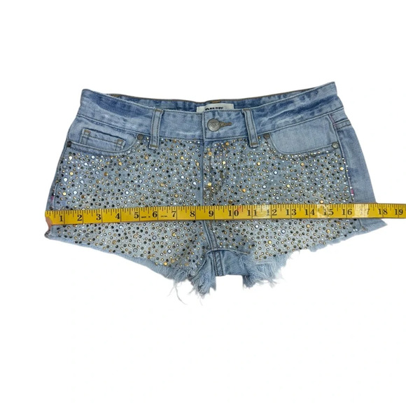Pink Victoria’s scret.Blue and Silver Jean Shorts with Rhinestone Embellishments - Picture 6 of 14